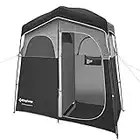 KingCamp 2 Room Shower Tent Oversize Space Privacy Tent Changing Room Outdoor Bathroom Tent for Camping Privacy Shelters Portable Shower Stall Black Toilet Tent