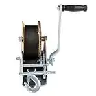 SCITOO Hand Crank Strap Gear Winch 3200 lbs Hand Winches with Nylon Strap for Boat Trailer Auto Manual Lifting Sling Tool