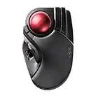 ELECOM HUGE Trackball Mouse, 2.4GHz Wireless, Finger Control, 8-Button Function, Precision Optical Gaming Sensor, Palm Rest Attached, Smooth Red Ball, Windows11, macOS (M-HT1DRBK)