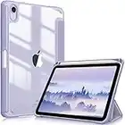 Fintie Hybrid Slim Case for iPad Mini 6 2021 (8.3 Inch) - [Built-in Pencil Holder] Shockproof Cover Clear Transparent Back Shell, Auto Wake/Sleep for iPad Mini 6th Generation, Lilac Purple