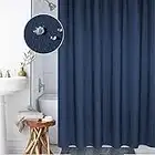 Meiosuns Cortina o Forro para Ducha Tejido de poliéster Cortinas para Ducha Forro para Cortina Resistente a los Hongos y el Moho con Ganchos plástico Blanco, espesante Extra(200 * 220cm, Azul)