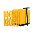 Camco FasTen 2x2 Leveling Block For Single Tires, Interlocking Design Allows Stacking To Desired Height, Includes Secure T-Handle Carrying System, Yellow (Pack of 10)