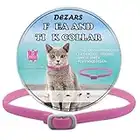 DEZARS Collar for Cat, Waterproof Adjustable Natural Essential Oils Safety Cat Collars, 8 Months Efficacy 48cm Collar for Small, Medium and Large Cats (Pink)