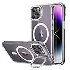 ESR for iPhone 14 Pro Max Case, Compatible with MagSafe, Built-in Camera Ring Stand, Military-Grade Protection, Magnetic Phone Case for iPhone 14 Pro Max, Classic Kickstand Case (HaloLock), Clear