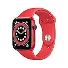 Apple Watch Series 6 44mm (GPS) - (PRODUCT)Red Aluminium Case with (PRODUCT)Red Sport Band (Renewed)