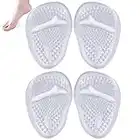 nuoshen 2 Pairs Gel Insoles Women, Metatarsal Gel Cushion Foot Pain Relief Pads Ball Foot Gel Pads Cushions (Transparent)