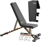 ATIVAFIT Banco de pesas ajustable, de fitness para el entrenamiento de todo el cuerpo Banco inclinado con plegado y ajuste rápido Decline Home Gym, Negro, Capacidad de peso 226-362kg