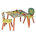 WOLTU 1 Table d'enfant + 2 chaises Ensemble de Meubles pour Enfants Motif Animaux Cartoons Animation pour Enfants d'âge préscolaire, SG006