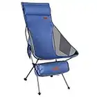 RISEPRO Chaises de Camping Pliantes Portables légères en Denim avec Appui-tête et Poche pour la randonnée en Plein air, la randonnée, Les Voyages et la pêche en Plein air