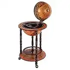 HOMCOM Rolling 18" Globe Bar, Liquor Cabinet with Bottle Shelf Holder Wine Host Trolley with Wheels