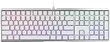 Cherry MX 3.0 S Wired Mechanical Gaming Keyboard. Aluminum Housing Built for Gamers w/MX Red Silent Switches. RGB Backlit Color Display Over 16m Colors. from The Makers of MX. Full Size. Pure White.