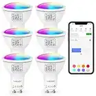 VOCOlinc Bombilla Inteligente WiFi GU10, Compatible con HomeKit/Alexa/Google Home, 4.5W, Bombilla LED Multicolor Regulable, 2200K-7000K, Control Remoto, Control De Voz, 6 Pack