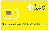 SIM Card INTERNAZIONALE IOT & M2M Things Mobile con copertura globale e rete multi-operatore GSM/2G/3G/4G LTE, senza costi fissi, senza scadenza e tariffe competitive, con 10 € di credito incluso