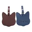 KESYOO 2Pcs Étiquette de Bagage pour Chat Étiquettes de Bagage en Cuir Étiquettes de Valise Légères Étiquette D'identification de Voyage pour Étui de Voyage (Couleur Aléatoire)