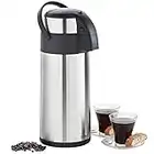 VonShef Airport, 5L Stainless Steel Coffee Dispenser with Vacuum Pump, Double Wall Insulated Coffee & Tea Urn with Safety Lock & Carry Handle