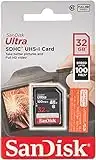 SanDisk Ultra 32GB SDHC Memory Card, up to 100MB/s, Class 10, Black/Grey