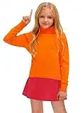 BesserBay Toddler Girl's Costume Orange Turtleneck Warm Sweater 13-14 Years