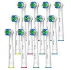 12 Pack Toothbrush Heads Compatible with Most Braun Oral B Electric Toothbrushes, Pack of 12 Replacement Toothbrush Head by Dentia®