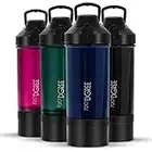 720°DGREE Fitness Shaker uberShaker - 550ml - Premium Eiweißshaker mit Pulverfach - Auslaufsicher, BPA-Frei - Schüttelbecher, Mixbecher für cremige Eiweiß Shakes, Gym, Workout, Nutrition