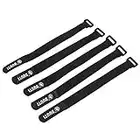 VGEBY 5pcs Correas de Fijación Lazo para Linterna Bomba de Bicicleta Nylon Multifunción Suaves Soporte de Montaje de Linterna, Móvil, Botella, etc.(Negro)