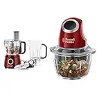 Russell Hobbs Robot Cuisine Multifonction, Hâche, Mixe, Tranche, Râpe, Lames Pétrin & Hachoir Electrique Bol Préparation 1L, Lames Acier Inoxydable Amovibles, Compatible Lave Vaisselle-24660-56 Desire