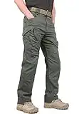 KEFITEVD Pantalones Cargo Hombres Pantalones de Trabajo Hombres Pantalones al Aire Libre Pantalones tácticos Pantalones Paintball Airsoft Oliva 36