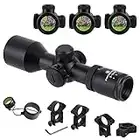 FOCUHUNTER 3-9x40E Cannocchiale da puntamento Rifle Scope tattico Mirino ottico compatto con anelli di montaggio Weaver/Picatinny da 20 mm e copriobiettivo per gli sport all'aria aperta