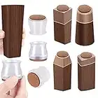 24pcs Chair Leg Floor Protectors, Silicone Felt Furniture Pads for Hardwood Floors, Chair Legs Caps to Prevent Floor from Scratches and Reduce Noise, Easy to Move(Transparent)