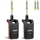 LEKATO Stereo 2.4GHZ Guitar Wireless System Wiederaufladbarer Gitarrensender Empfänger für Gitarren, Bass, Keyboard, Musikinstrumente Stereo & Mono Sound Supporting