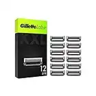 Gillette Labs 12 Cuchillas de Afeitar para Maquinilla de Afeitar Hombre Exfoliante, Compatible con Gillette Labs Heated Razor, 12 Recambios