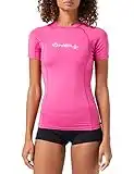 O'Neill Damen Basic 50+ Skins Short Sleeve Rash Guard, Damen, Women's Basic Skins UPF 50+ Short Sleeve Rash Guard, Fox Pink, Medium