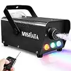 MOSFiATA Fog Machine with Controllable Lights, Continuously Spray 500W Professional DJ LED Smoke Machine 3 Color Light with Wireless Remote Control 2000 CFM Huge Fog for Halloween Holidays Parties