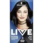 Schwarzkopf LIVE Intense Colour, Long Lasting Permanent Black Hair Dye, With Built-In Vibrancy Serum, Up To 100% Grey Coverage, Deep Black 099