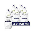 Dove Gel de Ducha Hidratación Profunda Sin Sulfato SLES y Con Hidratantes Vegetales e Ingredientes de Origen Natural, Pack de 4 x 750 ml