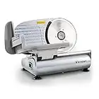 Kitchener Meat Slicer for Deli Cuts, Bread, & Cheese, Electric, 7.5" Stainless Steel Blade, Safety Guard, 120VAC Belt Driven