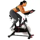 Sunny Health and Fitness Indoor Cycling Wheel with Magnetic Belt Drive, 136kg Max Weight, 20kg Flywheel, Pedal Hook SF-B1805 Tablet Holder, Adjustable Saddle & Handlebar, Home Trainer