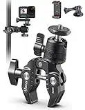 Camera Clamp Mount Accessories for Gopro - ULANZI R099 Super Clamp Ball Head Mount 1.5kg/3.3lb Loading Metal Bike Motorcycle Handlebar Attachments for DSLR Gopro Hero 5/6/7/8/9/10/11 Black/Insta 360