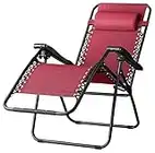 Amazon Basics Outdoor Zero Gravity Lounge Folding Chair, Burgundy