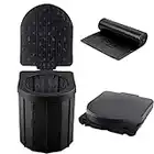 Portable Toilet for Camping, SFSUMART Foldable Camping Toilet for Adults, Emergency Potty, 12pc Toilet Bags for Outdoor, Car Travel, Hiking, Boat (Black Cover)