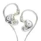 senleeor, KZ EDX PRO in Ear Monitor Headphones 10mm Dual Magnetic Dynamic Driver, KZ Earbuds 1DD with Resin Housing for Musician Audiophile Gift Set (No Mic, Clear)