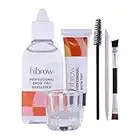 Kit de tintado profesional Hi Brow, juego de tinte para cejas de tamaño completo, tinte de 15 ml, 50 ml, plato de mezcla de vidrio, varita de rímel, palo de madera naranja (carbón oscuro)