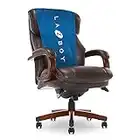 La-Z-Boy Fairmont Big and Tall Executive Office Chair with Memory Foam Cushions, High-Back with Solid Wood Arms and Base, Bonded Leather, Big & Tall, Biscuit Brown
