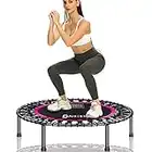 Darchen 200KG Mini Trampoline for Adults, Indoor Small Rebounder Exercise Trampoline for Workout Fitness,200KG Max-Load Bungees for Quiet and Safely Cushioned Bounce, 100CM Gym Trampoline