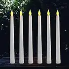 ARDUX 25 cm Long LED Flameless Taper Candles Battery Operated Electric LED Long Candle LED Candlestick for Home Dinner Table Party Weddings Birthday (Set of 6)