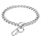 SIVEIS Metal Choke Chains for Dogs Training,Stainless Steel Dog Choke Chains Adjustable Silver Chains Collar with Buckle,Dog Walking Choke Chain Collars for Small Medium Pet Dogs - 3mm × 40cm