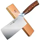 TUO Cleaver Knife 6 inch - Cleaver Knives Chinese Chopping Knife for Meat & Vegetable Heavy Duty Bone Chopper - Premium German Steel & Comfortable Pakkawood Handle - Gift Box Included - Fiery Series