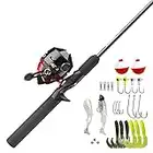 Zebco 404 Spincast Reel and Fishing Rod Combo, 5'6" 2-Piece Durable Fiberglass Rod with EVA Handle, Quickset Anti-Reverse Reel with Built-in Bite Alert, 28-Piece Tackle Pack