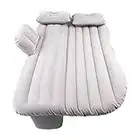 Colchón Inflable de Tacto Suave para Coche, camioneta, Asiento Trasero, colchón de Aire para Descansar, Dormir, Viajar, Acampar al Aire Libre con Bomba de Aire eléctrica(Gris-Plata)