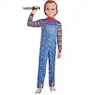 Party City Chucky Halloween Costume for Boys, Child’s Play, Medium (8-10), with Jumpsuit and Mask