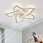 TXXCI Silent Ceiling Fan with Lighting, Modern LED Dimmable Ceiling Light with Fan, Ceiling Light with Remote Control Fan, Invisible 5 Light for Dining Room and Bedroom, White